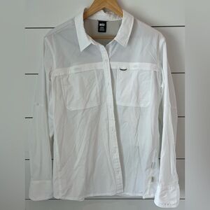 REI Co-op White Button-Up Outdoor Shirt 1X
